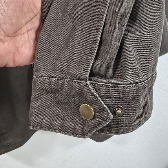 Whattry Men’s Utility Jacket XL Brown Hooded Military Field Coat Cargo Casual - Picture 7 of 16